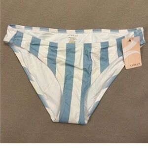 Lively High Waist Cabana Stripe Print Bikini Bottoms Size XXL NWT